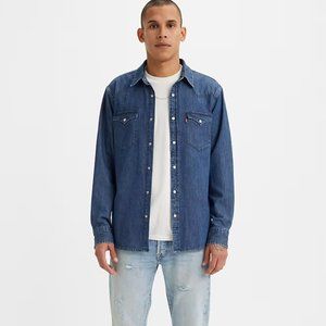 BARSTOW WESTERN DENIM Mens SHIRT, Medium, Washed denim